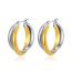 Fashion Middle Gold C Color Separation Gold-plated Titanium Steel Contrasting Multi-layer C-shaped Earrings