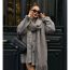 Fashion Brown Knitted Scarf Coat