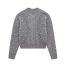 Fashion Grey Pearl-embellished Knitted Zip-up Sweater