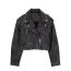 Fashion Black Lapel Multi-zip Jacket