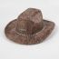 Fashion As Shown In The Picture Dark Brown One-word Top Pu Leather Cow Head Felt Jazz Hat
