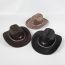 Fashion As Shown In The Picture Dark Brown Peach Heart Top Pu Leather Cow Head Felt Jazz Hat