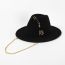 Fashion White Pin Chain Felt Jazz Hat