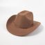 Fashion Heart Top Light Coffee Felt Curved Brim Lace-up Jazz Hat