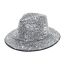 Fashion Silver Rhinestone Flat Brim Jazz Hat
