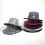 Fashion Silver Rhinestone Flat Brim Jazz Hat