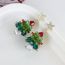 Fashion Gold Crystal Beaded Christmas Tree Earrings