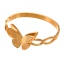 Fashion Gold Titanium Steel Hollow Butterfly Necklace Earrings Bracelet Ring 5-piece Set