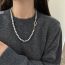 Fashion Silver Gray Beads Pearl Bead Necklace