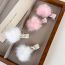 Fashion White Mink Fur Ball Embellished With Diamond Love Hairpin