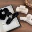 Fashion B Black Cross Style Geometric Diamond-encrusted Snowflake Plush Curved Gripper