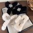 Fashion B Black Cross Style Geometric Diamond-encrusted Snowflake Plush Curved Gripper