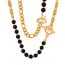 Fashion Gold Necklace-40cm Agate Beaded Beaded Splicing Chain Ot Buckle Necklace