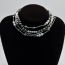 Fashion Silver Alloy Color Block Pearl Beads Necklace