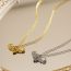 Fashion Gold Necklace (chain Length 45+5cm) Titanium Steel Hollow Bull Head Necklace