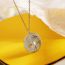 Fashion Gold Necklace (chain Length 45+5cm) Titanium Steel Geometric Round Necklace