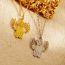 Fashion Gold Necklace (chain Length 45+5cm) Titanium Steel Cat Necklace