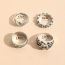 Fashion Silver Alloy Geometric Skull Ring Set
