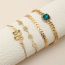 Fashion Gold Alloy Diamond Geometric Snake Bracelet Set