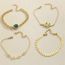Fashion Gold Alloy Diamond Geometric Snake Bracelet Set