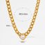 Fashion Necklace Gold + White Zirconium Kdd555 Stainless Steel Diamond Love Necklace