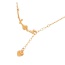 Fashion Golden 2 Copper Love Flower Pendant Bead Chain Necklace