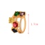 Fashion Color 1 Copper Set Zirconia Geometric Ring