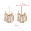 Fashion Gold Copper Set Zircon Scalloped Tassel Earrings