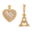 Fashion Golden 2 Copper Inlaid Zircon Love Pendant Accessories