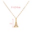 Fashion Golden 2 Titanium Steel Inlaid Zircon Love Pendant Necklace
