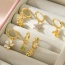 Fashion Gold Copper Inlaid Zircon Oil Drop Flower Pendant Earring Set Of 6 Pieces
