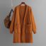 Fashion Apricot Knitted V-neck Cardigan Jacket With Large Pockets  Core Yarn