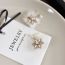 Fashion Gold Geometric Diamond Snowflake Pearl Earrings  Alloy