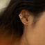 Fashion A Trapezoidal Line Ear Clip (gold Color) Copper Inlaid Trapezoidal Zirconium Multi-layer Ear Bone Clip (single)  Copper