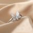 Fashion Set Of Butterfly Rings (white Gold) Copper And Diamond Three-dimensional Butterfly Ring Set  Copper
