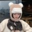 Fashion Children Gray Plush Bear Ears Children S Hood With Ear Protection  Polyester