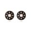 Fashion White Alloy Oil Dripping Star Moon Round Earrings