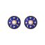 Fashion White Alloy Oil Dripping Star Moon Round Earrings