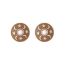 Fashion Blue Alloy Oil Dripping Star Moon Round Earrings