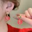 Fashion Red Alloy Oil Dripping Dragon Earrings