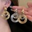 Fashion Silver Metal Geometric Round Earrings