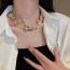 Fashion Necklace - Gold Metal Geometric Irregular Shaped Necklace