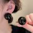 Fashion Black Geometric Round Pearl Earrings