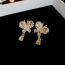 Fashion Gold Alloy Diamond Butterfly Earrings