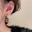 Fashion Red Metal Diamond Geometric Earrings