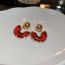 Fashion Red (real Gold Plating) Resin C-shaped Earrings