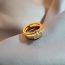 Fashion Rose Gold Titanium Steel Inlaid Zirconium Geometric Round Ring  Titanium Steel