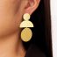 Fashion Gold Stainless Steel Geometric Glossy Round Semi-circle Earrings  Stainless Steel
