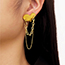 Fashion Gold Titanium Steel Glossy Love Chain Earrings  Stainless Steel