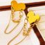Fashion Gold Titanium Steel Glossy Love Chain Earrings  Stainless Steel